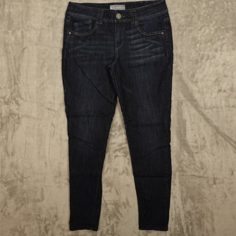 Wit & Wisdom jeans mid rise skinny women's 8 dark wash blue